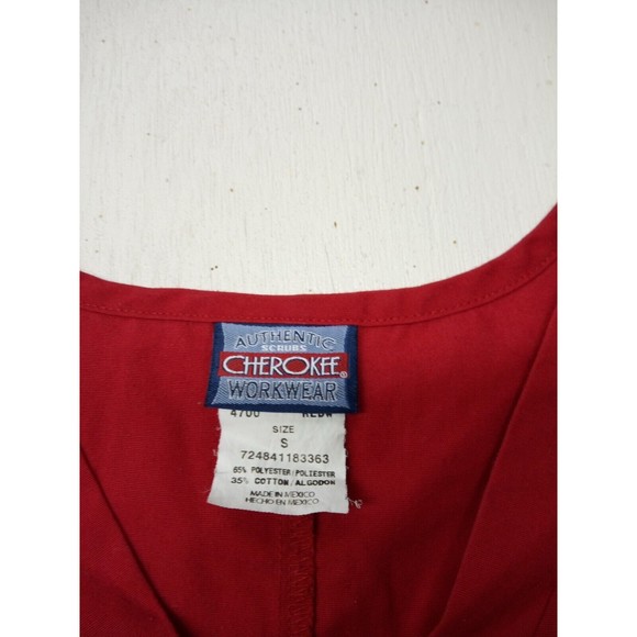 Cherokee Workwear Rasberry Size Small V-Neck Scrub Top Style 4700 - Picture 4 of 5